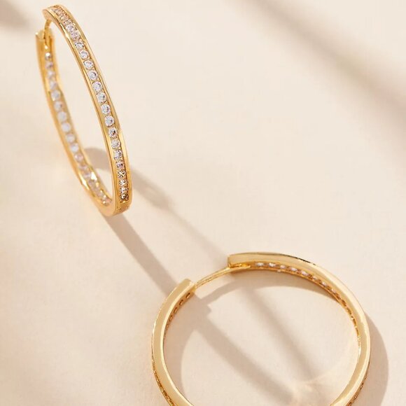 Anthropologie Large Glitz Hoop Earrings NWT - Picture 4 of 5